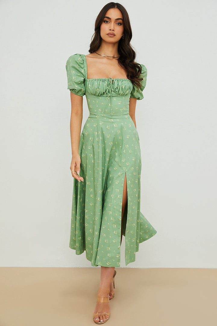Aviana - Puff Sleeve Floral Dress