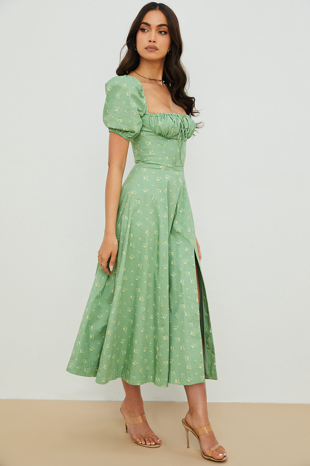 Aviana - Puff Sleeve Floral Dress