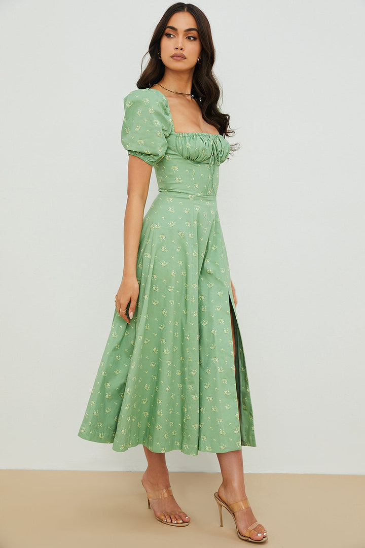 Aviana - Puff Sleeve Floral Dress