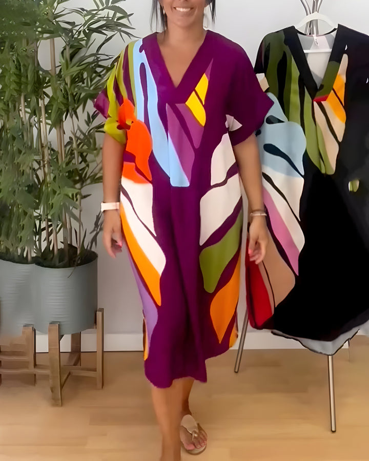 Rianna - Artistic Abstract Print Dress