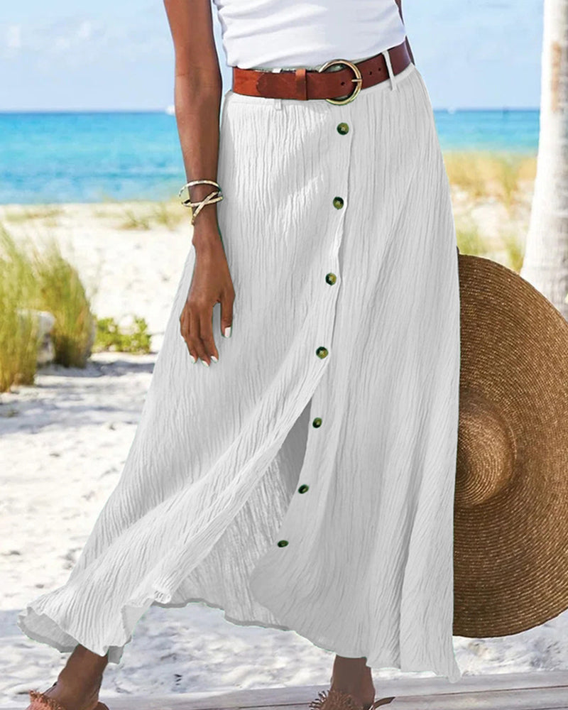 Syndy - Flowing Button-Down Skirt