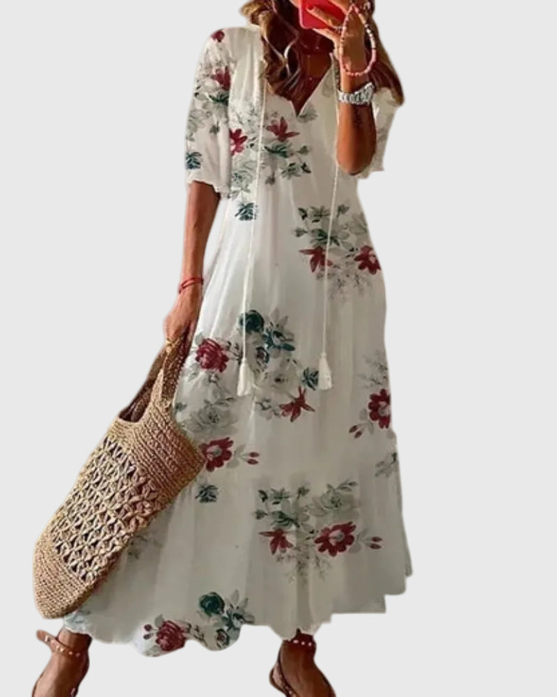 Amalia | Bohemian Vintage Maxi Dress for Summer