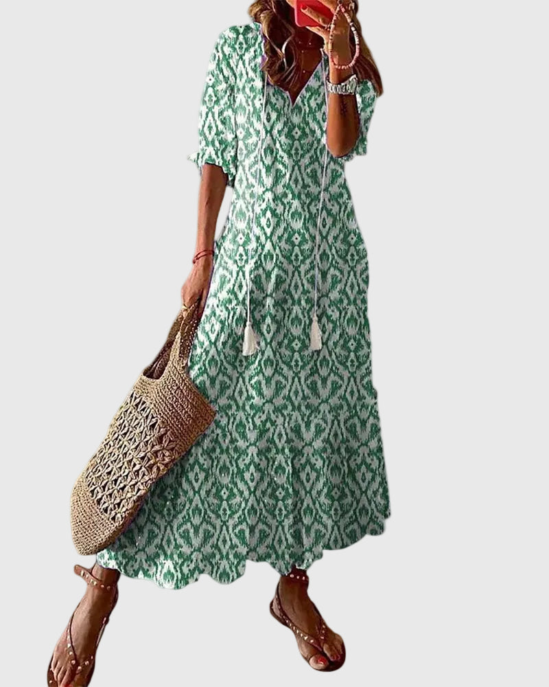 Amalia | Bohemian Vintage Maxi Dress for Summer