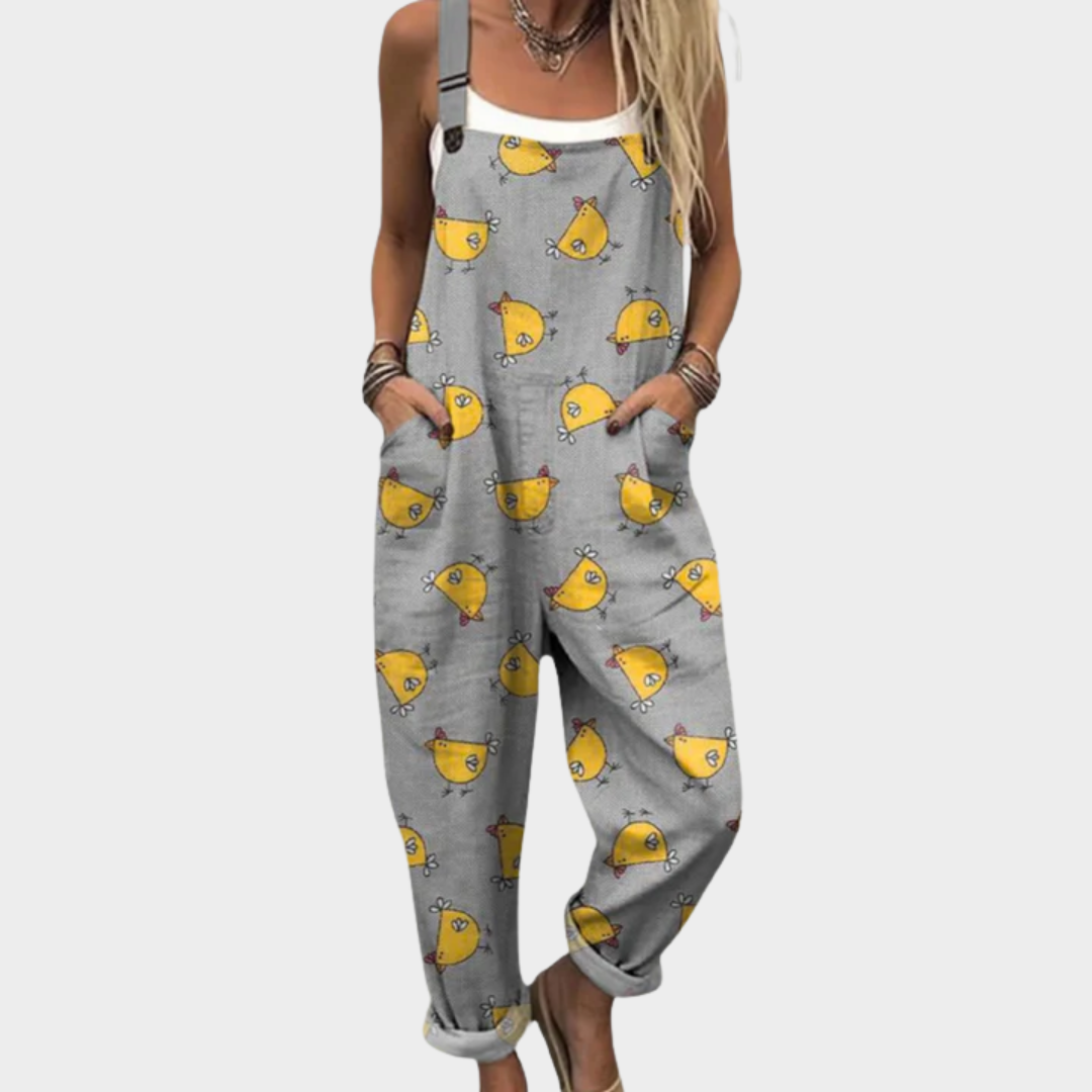 Cozy Printed Overalls