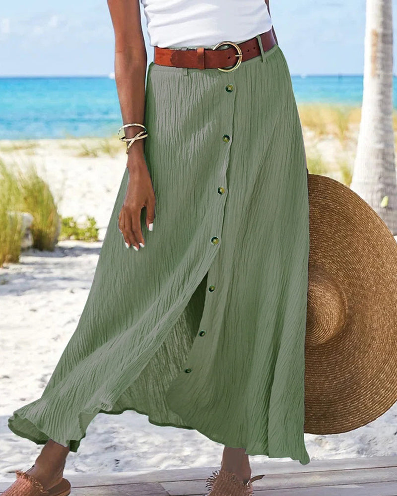 Syndy - Flowing Button-Down Skirt