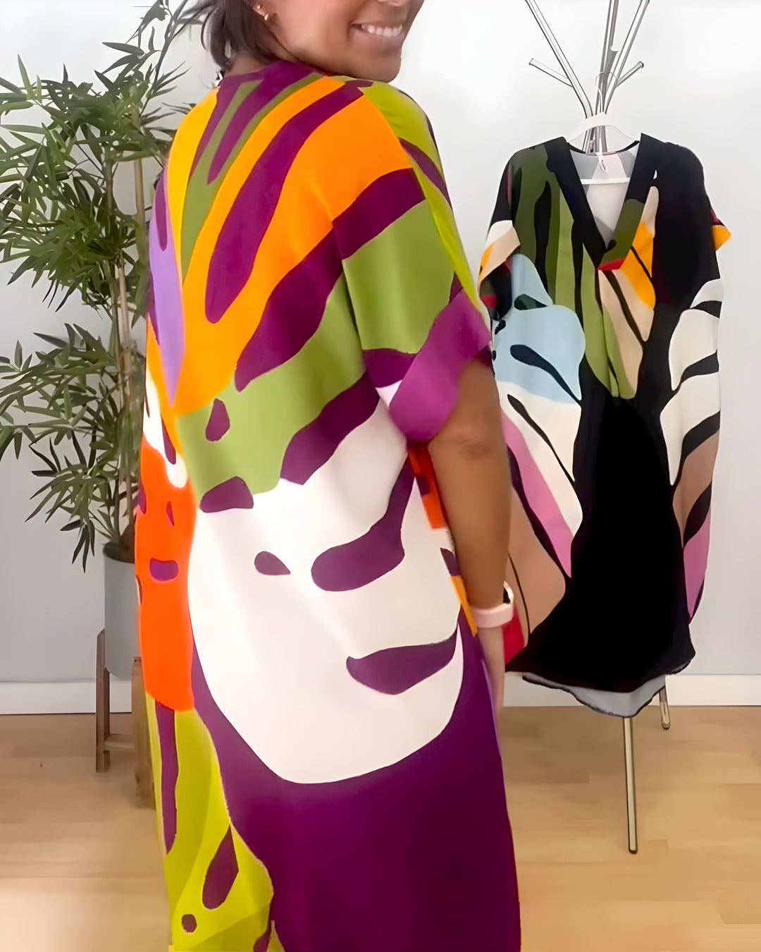 Rianna - Artistic Abstract Print Dress