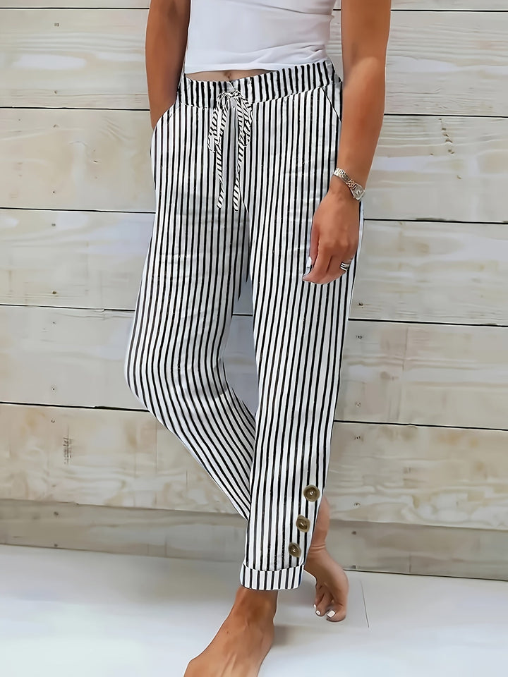 Raquelle - Relaxed Fit Striped Pants