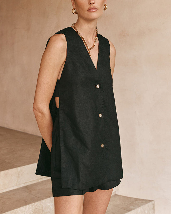 Fiona - Sleeveless Button-Up Ensemble