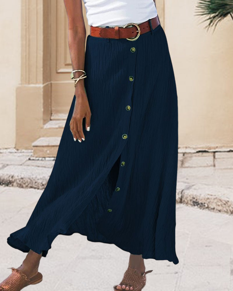 Syndy - Flowing Button-Down Skirt