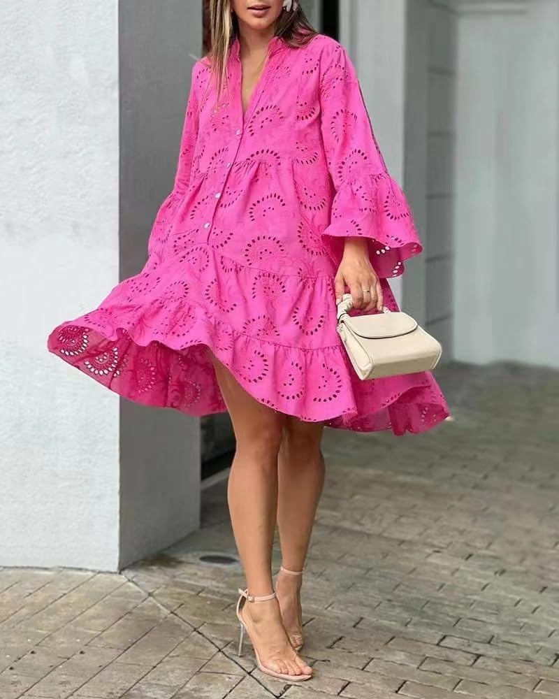 Lydia - Lace Detail Eyelet Dress