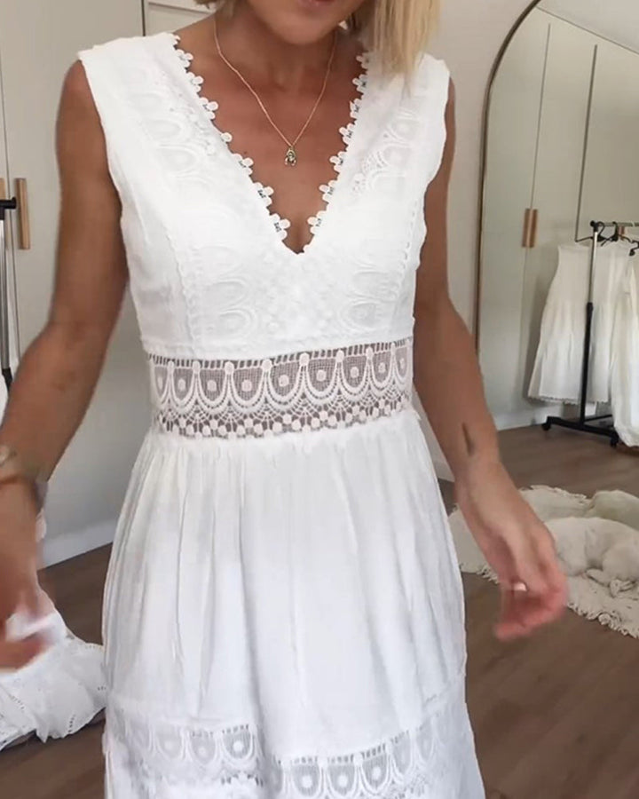 Circe - V-Neck Lace Cami Dress