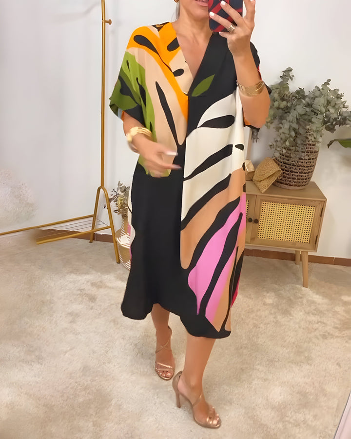 Rianna - Artistic Abstract Print Dress