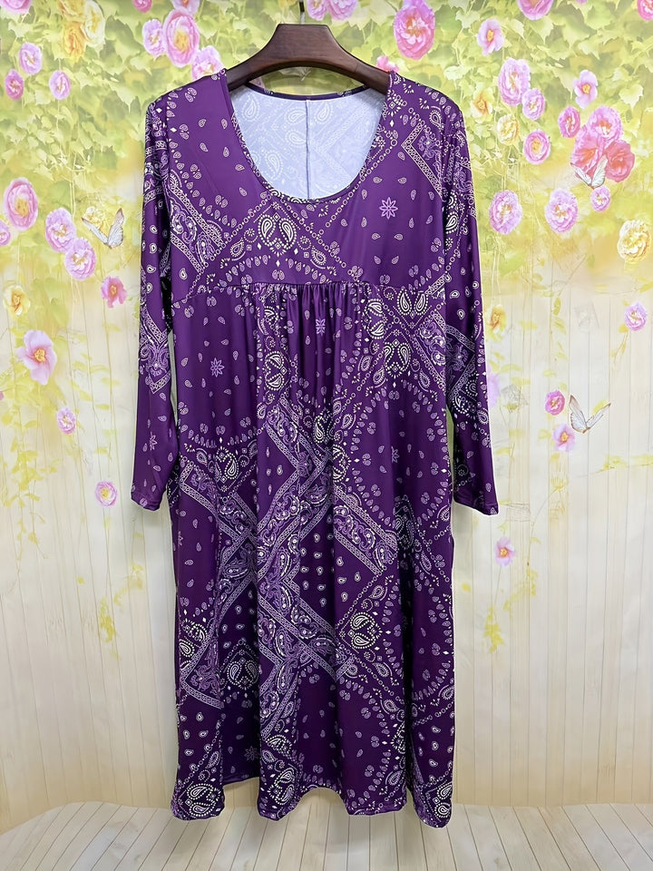 ELOWEN | Long Sleeve Casual Midi Dress