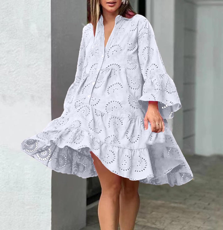 Lydia - Lace Detail Eyelet Dress