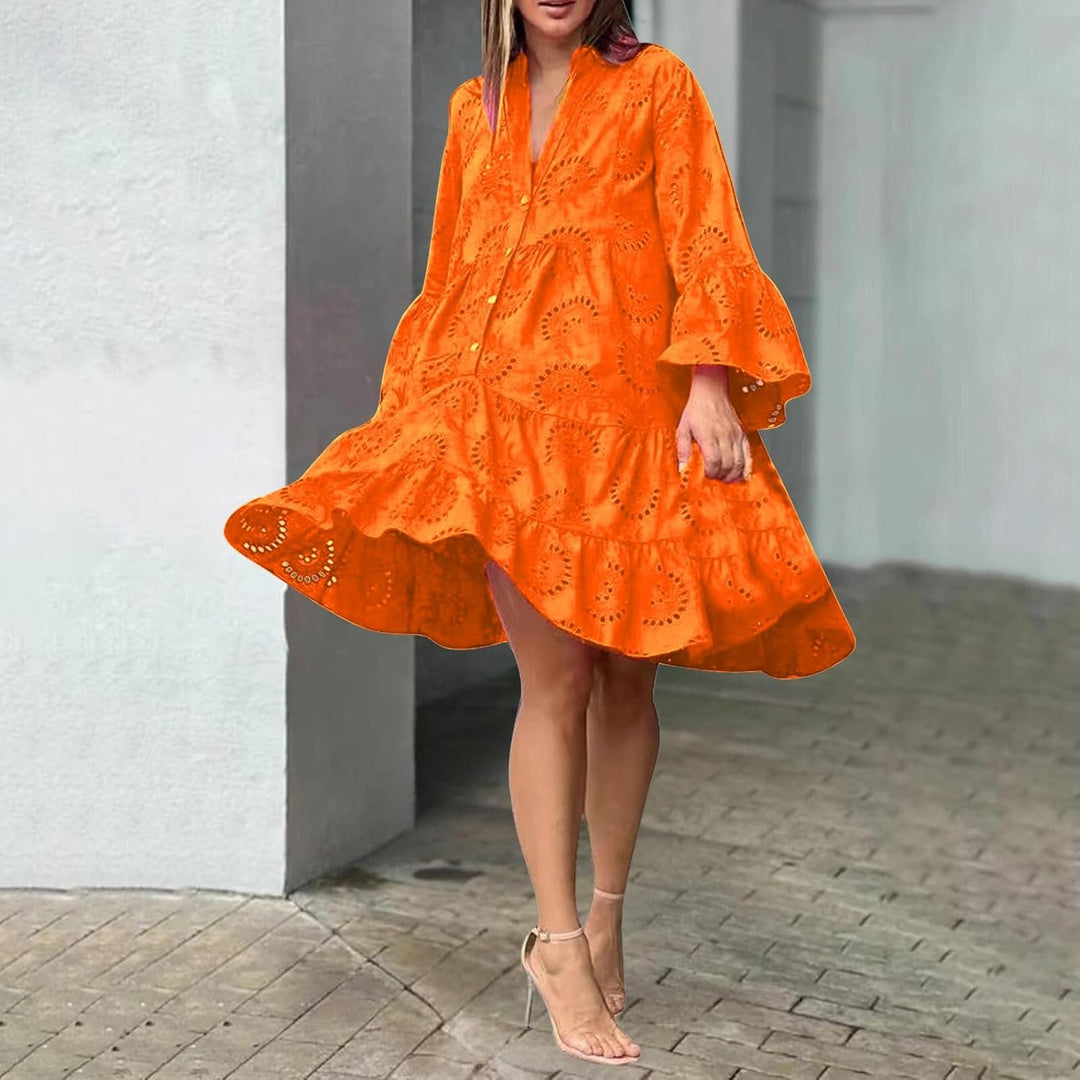Lydia - Lace Detail Eyelet Dress