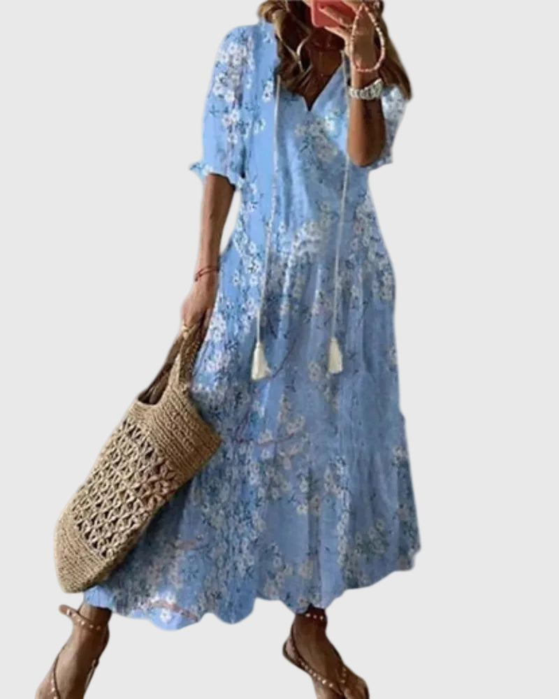 Amalia | Bohemian Vintage Maxi Dress for Summer
