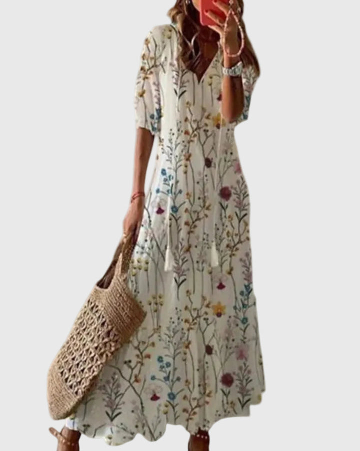 Amalia | Bohemian Vintage Maxi Dress for Summer