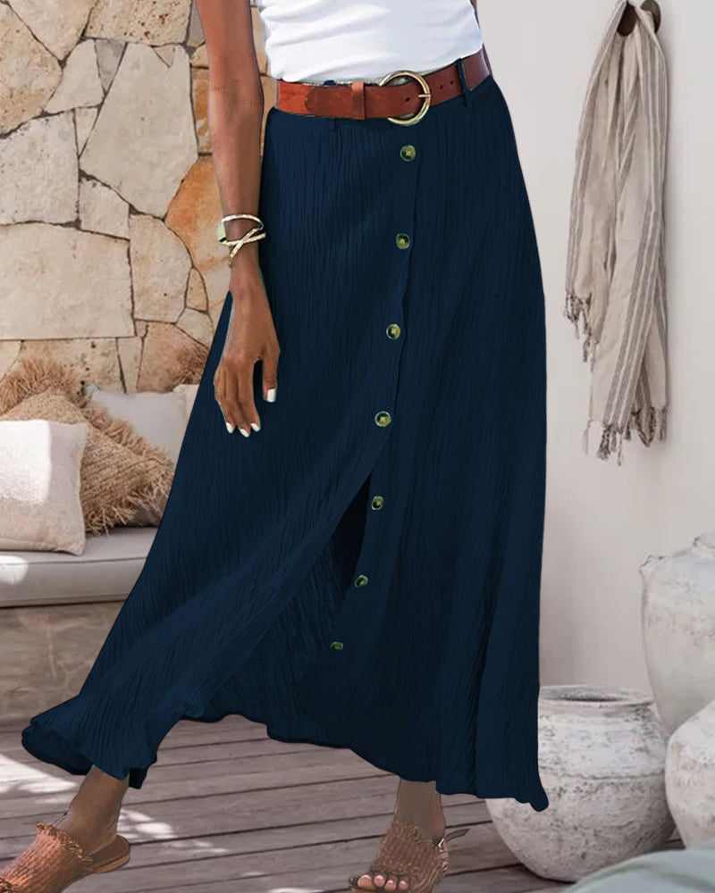 Syndy - Flowing Button-Down Skirt