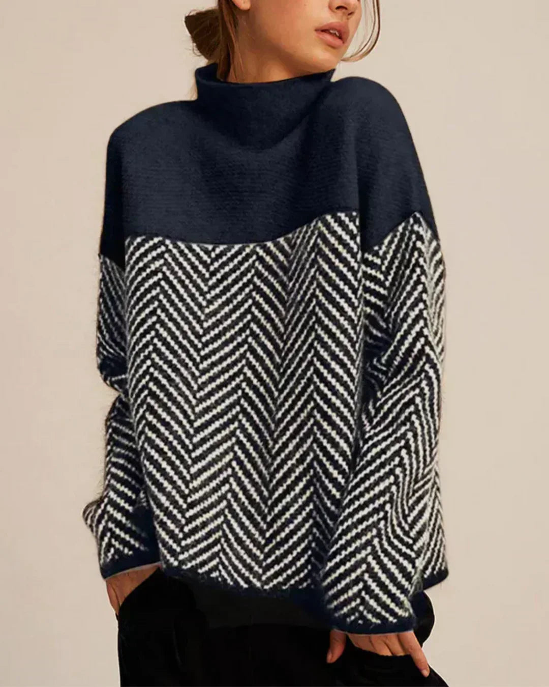 Norah | Cozy Cotton High-Neck Sweater