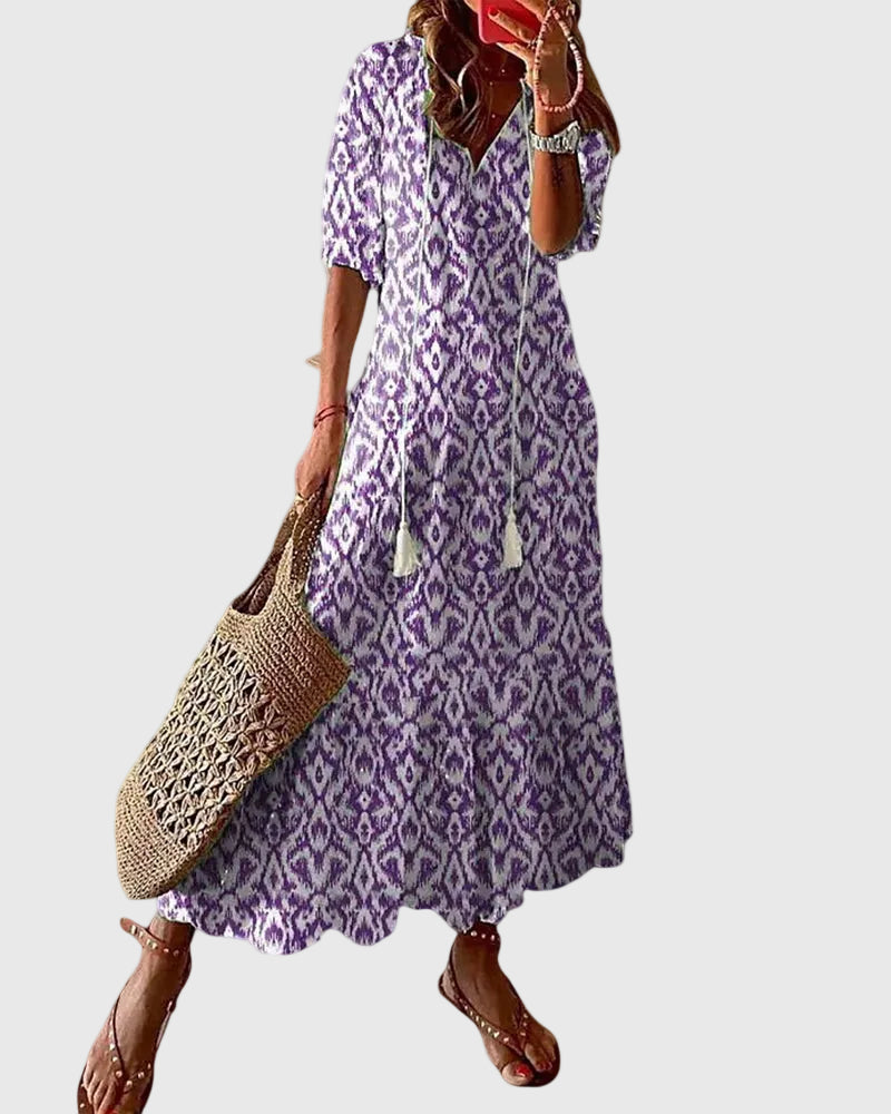 Amalia | Bohemian Vintage Maxi Dress for Summer