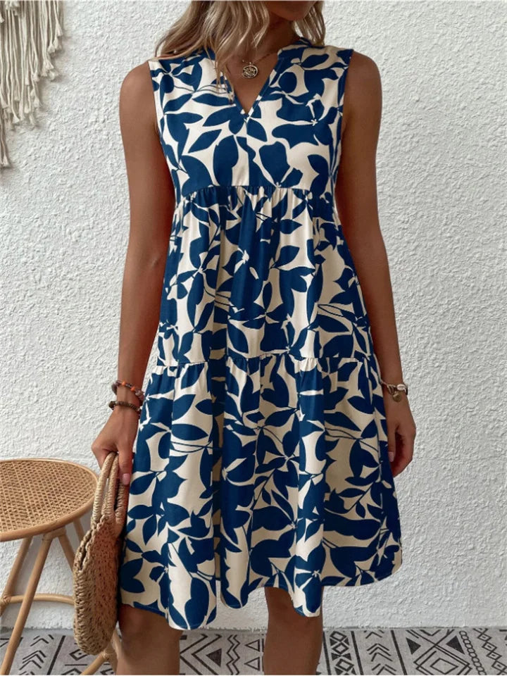 TASHA | FLARED MIDI DRESS WITH A FLOWING SILHOUETTE
