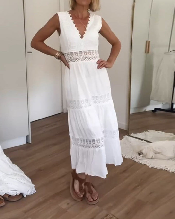 Circe - V-Neck Lace Cami Dress