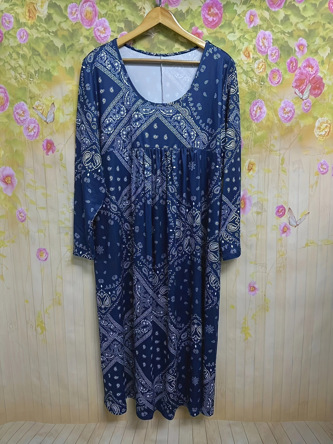 ELOWEN | Long Sleeve Casual Midi Dress