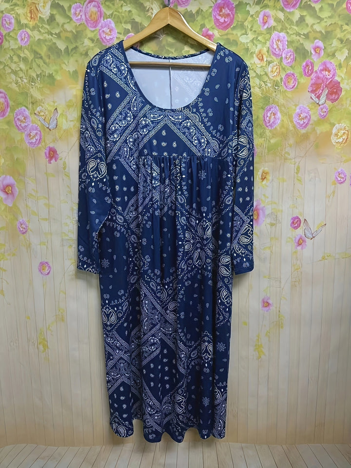 ELOWEN | Long Sleeve Casual Midi Dress
