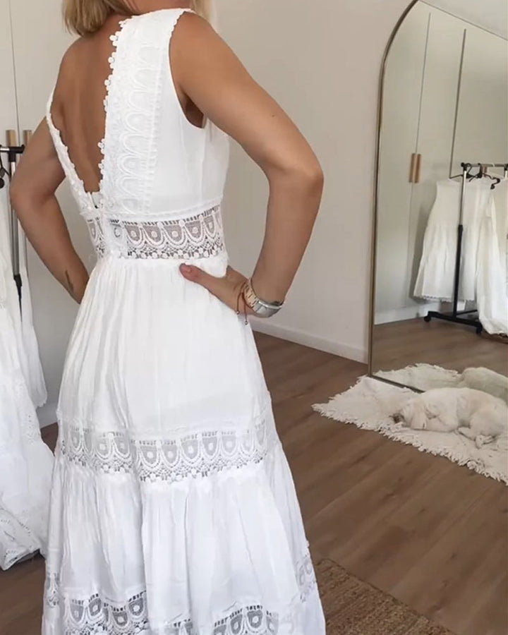 Circe - V-Neck Lace Cami Dress