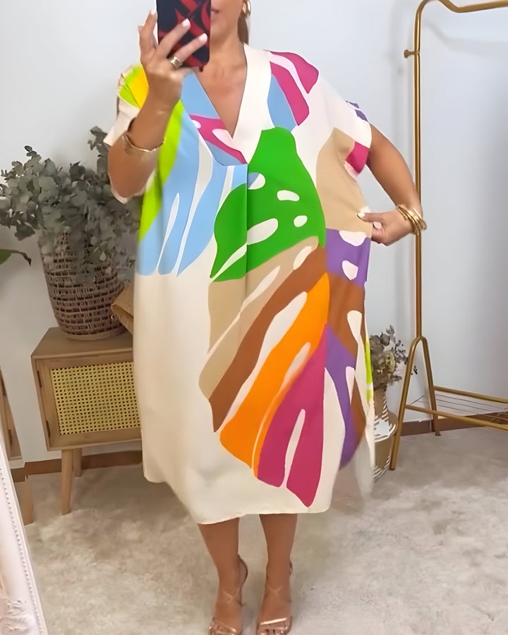 Rianna - Artistic Abstract Print Dress