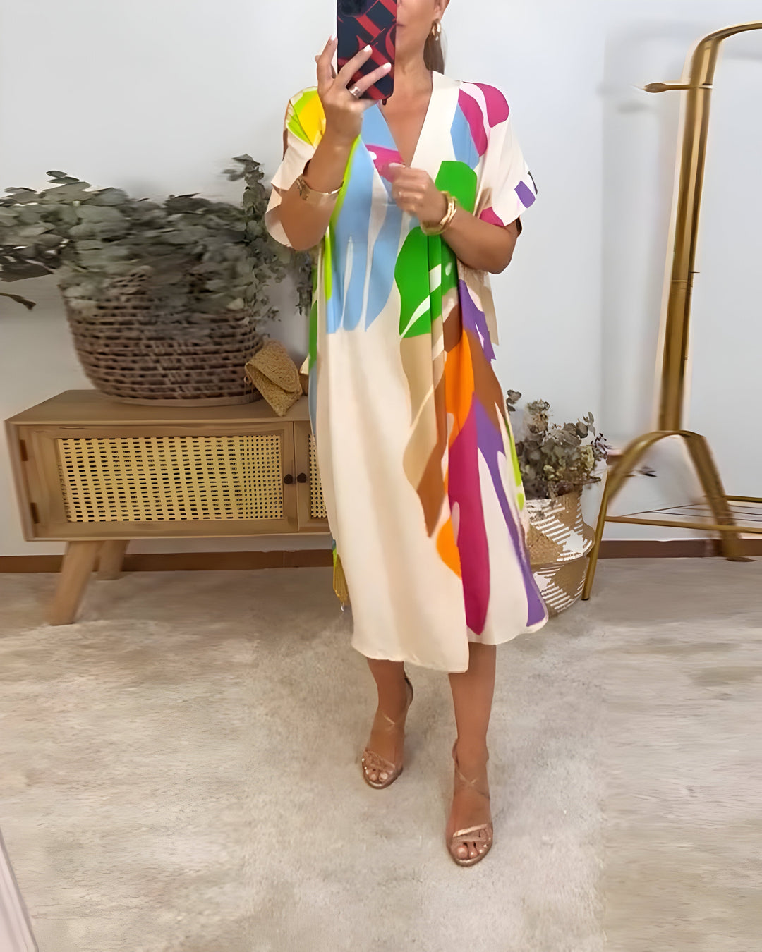 Rianna - Artistic Abstract Print Dress