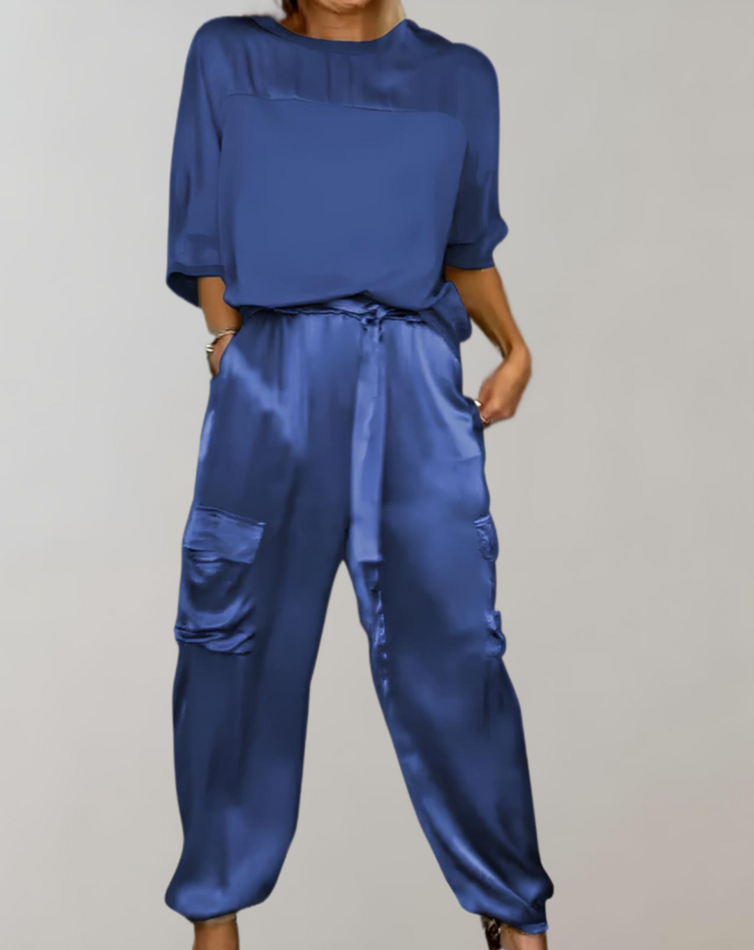 Finley - Luxe Silk Cargo Lounge Ensemble