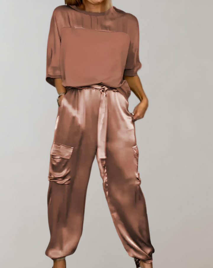 Finley - Luxe Silk Cargo Lounge Ensemble