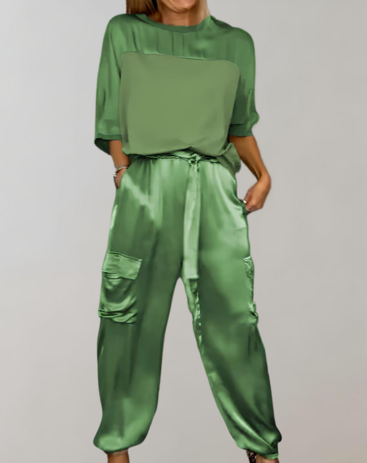Finley - Luxe Silk Cargo Lounge Ensemble