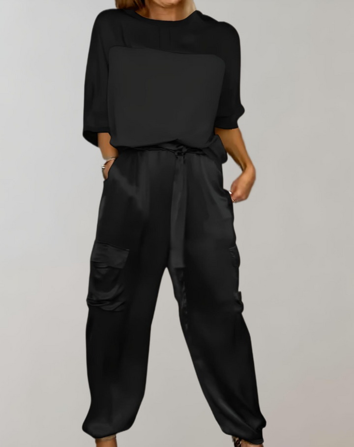 Finley - Luxe Silk Cargo Lounge Ensemble