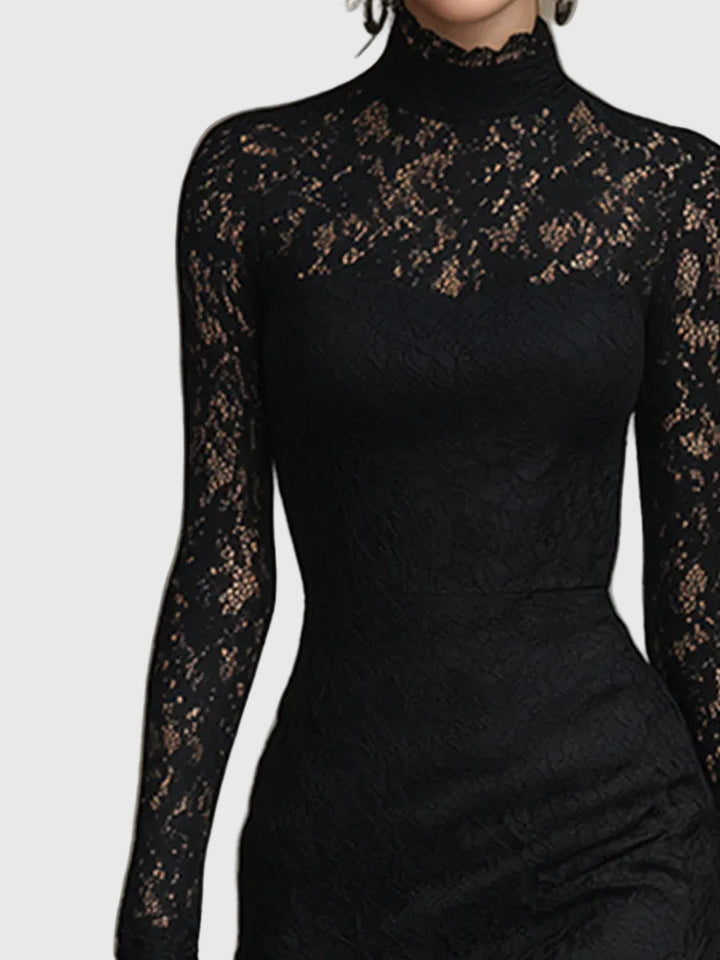 Monica | Graceful Flared Lace Maxi Gown