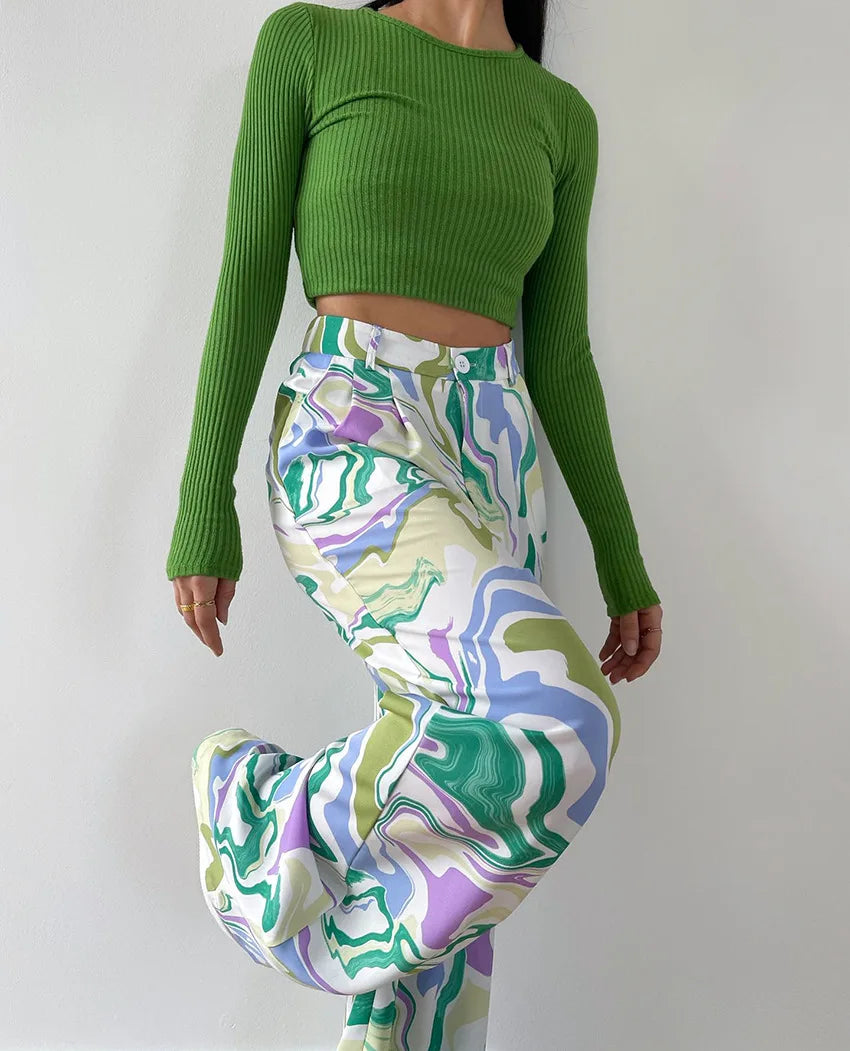 Zyra - Eye-Catching Swirl Print Ensemble