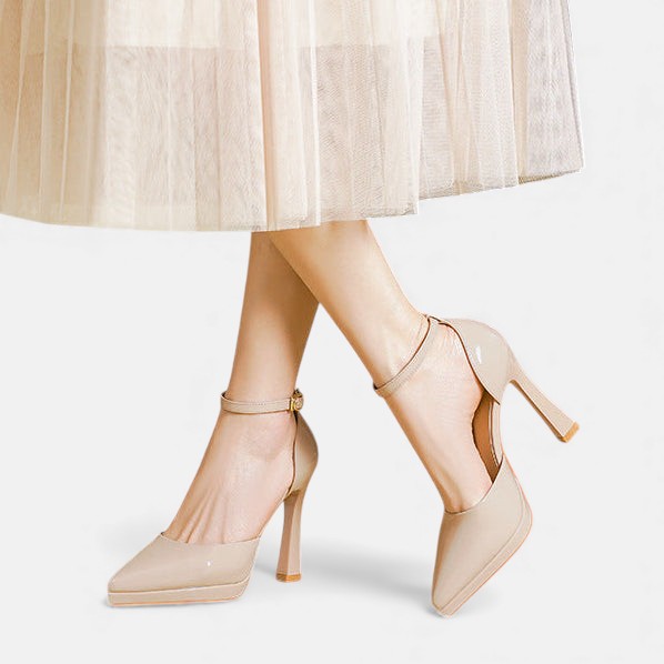 Evette Leather High Heels