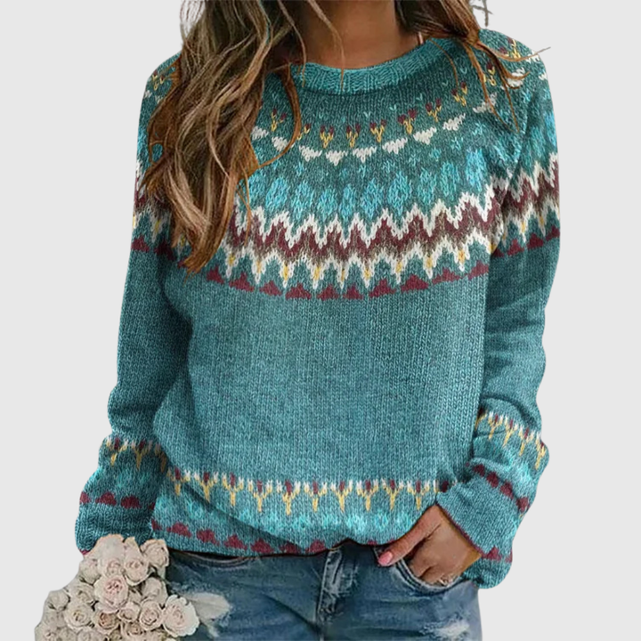Regina | Vintage-Inspired Wave Pattern Sweater