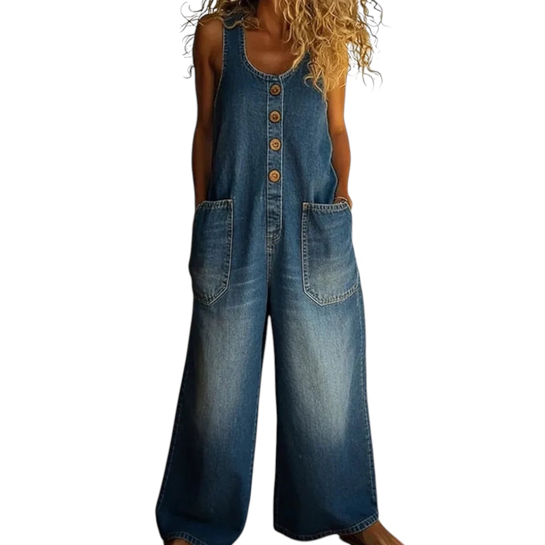 Retro-Inspired Relaxed Fit Dungarees