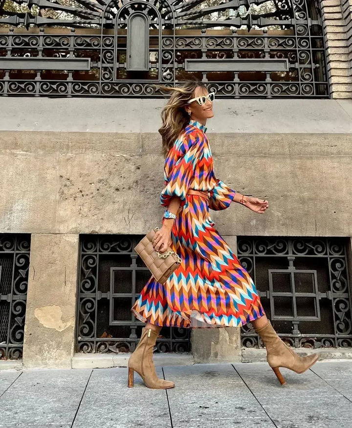 Cassandra - Bold Geometric Print Dress