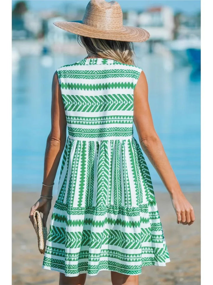 Katrina - Stylish Geometric Print Summer Dress