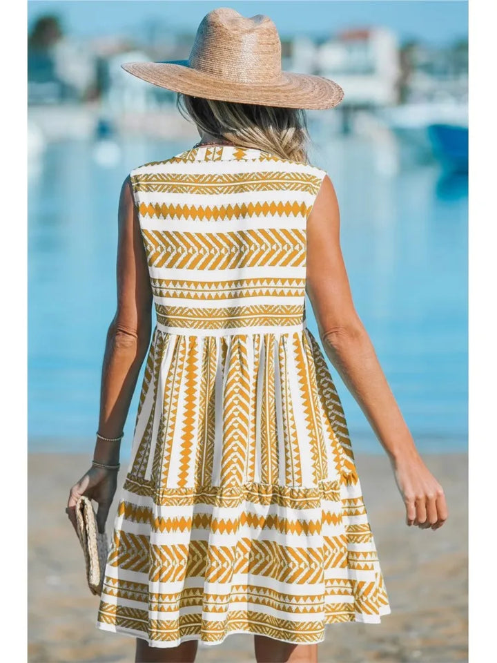 Katrina - Stylish Geometric Print Summer Dress