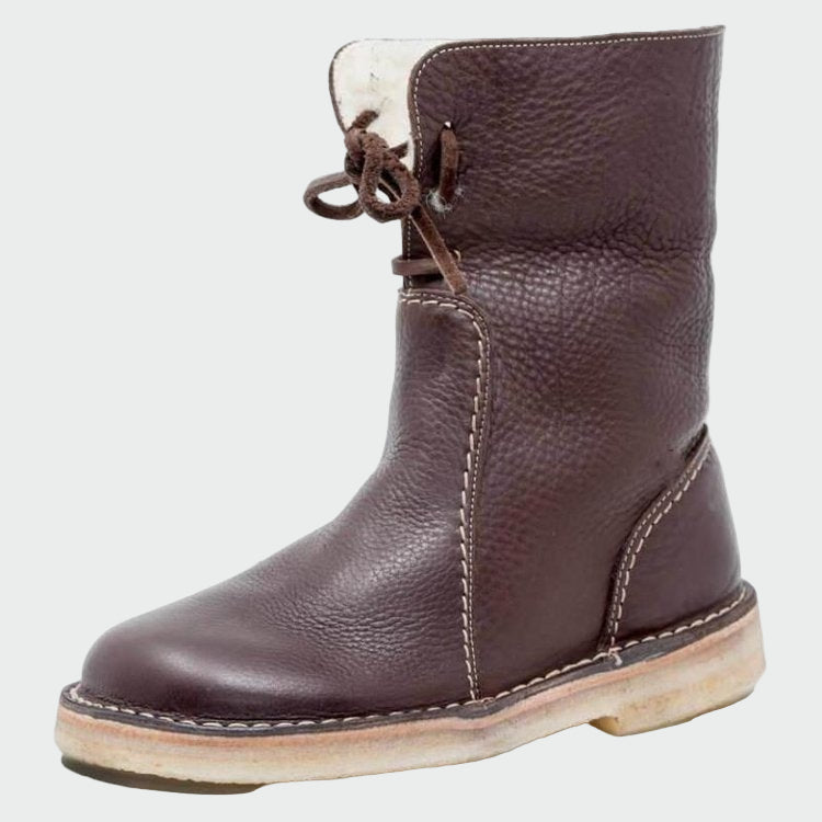 Men's Waterproof Leather Boots Featuring Cozy Wool Lining