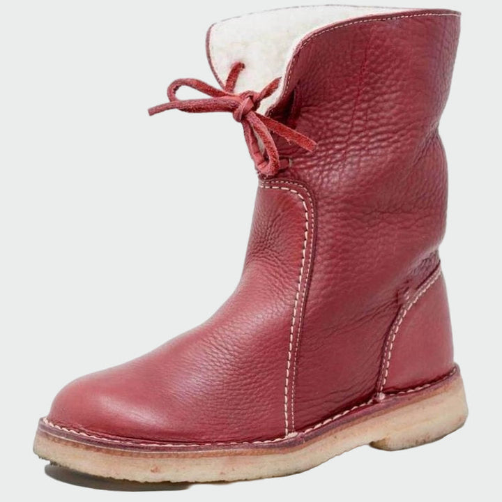 Men's Waterproof Leather Boots Featuring Cozy Wool Lining
