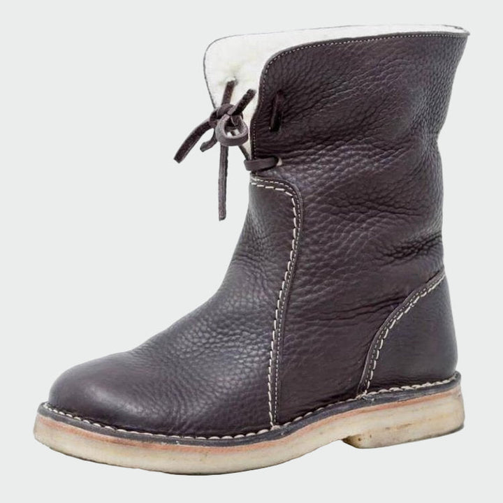Men's Waterproof Leather Boots Featuring Cozy Wool Lining