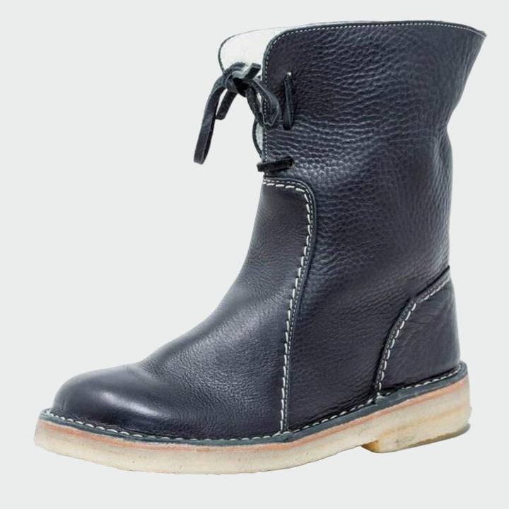 Men's Waterproof Leather Boots Featuring Cozy Wool Lining