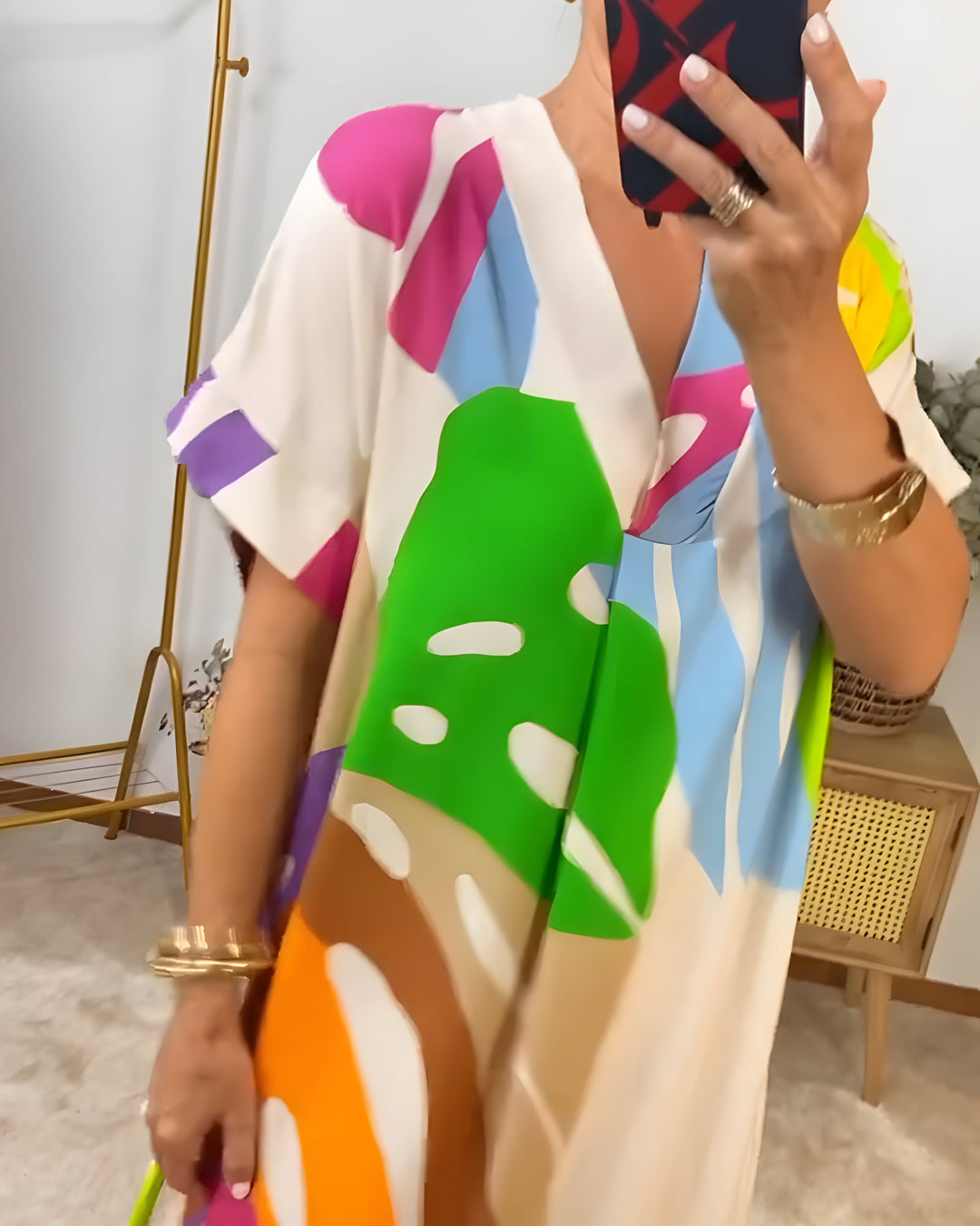 Rianna - Artistic Abstract Print Dress