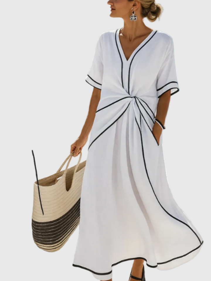 Helena | Elegant Draped Maxi Dress