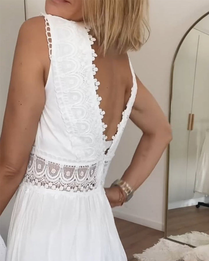 Circe - V-Neck Lace Cami Dress